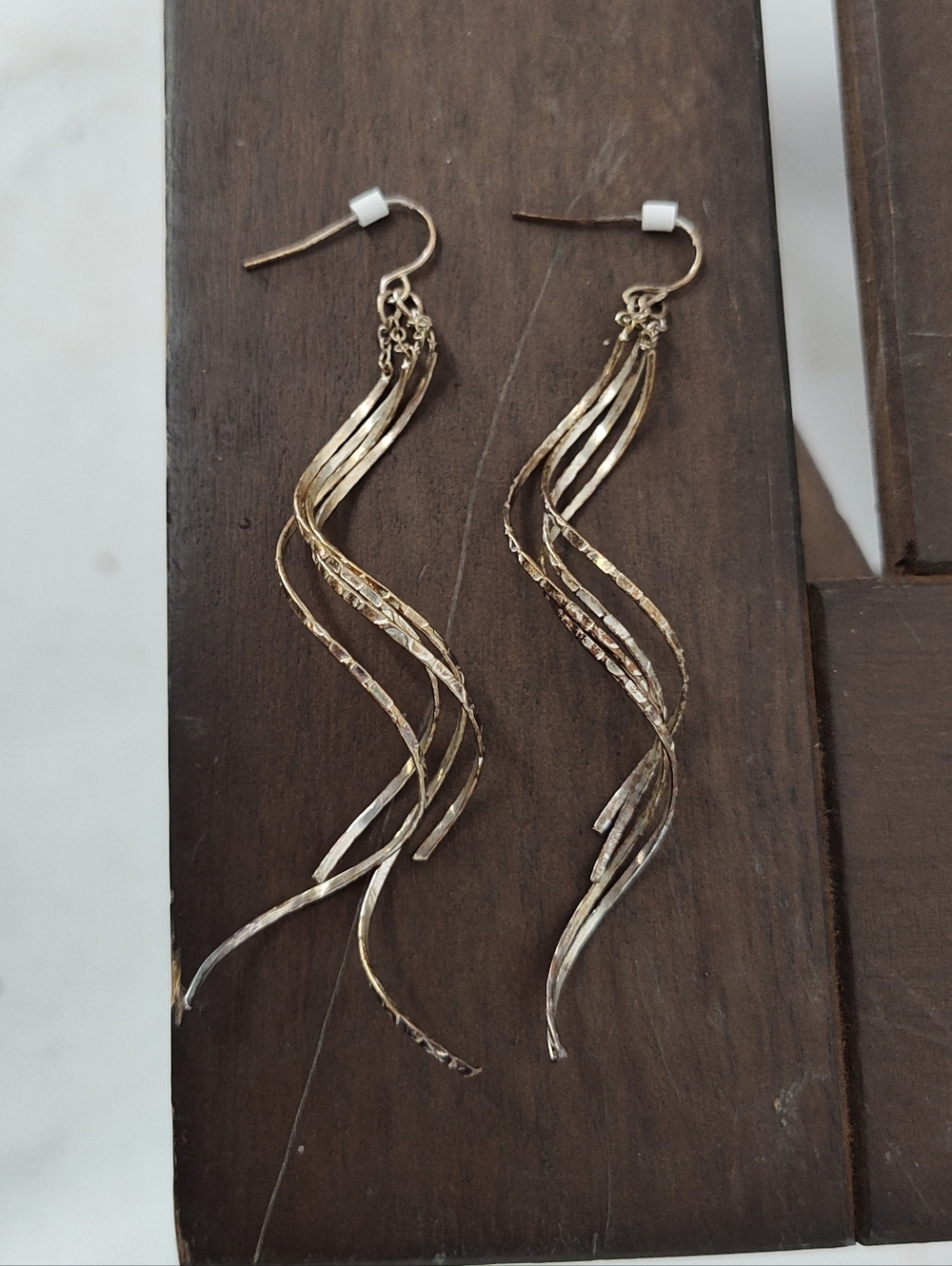 Silver-Tone Wavy Spiral Dangle Earrings - Elegant Women Jewelry